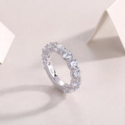 Dazzling Moments - A Fashionable And Luxurious Jewelry Accessory Set With Moissanite S925 Sterling Silver And Platinum-plated Diamond