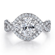 Oval Zircon Silver Ring Female Niche High Sense