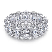 Oval Zircon Silver Ring Female Niche High Sense