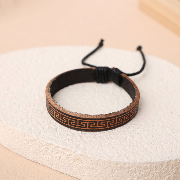 All-matching Elegant Decoration Cowhide Leather Wristband Bracelet