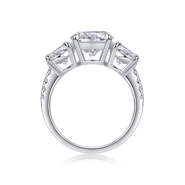 Three Shining Stars - A Fashionable And Luxurious Jewelry Piece Set With 3-carat Moissanite S925 Sterling Silver And Platinum-plated Diamond