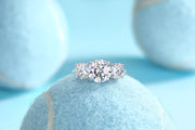 Three Shining Stars - A Fashionable And Luxurious Jewelry Piece Set With 3-carat Moissanite S925 Sterling Silver And Platinum-plated Diamond