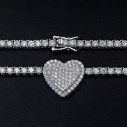 925 Silver Set Moissani Hip-hop Personalized Rose Necklace