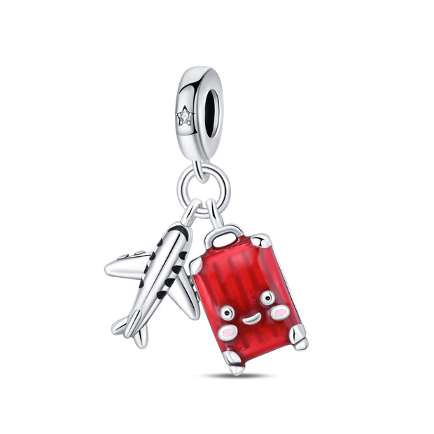 Travel Around The World Leisure Style Silver Plated Bead Pendant
