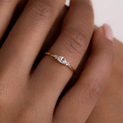 S925 Sterling Silver Blue Stone Horse Eye Engagement Ring