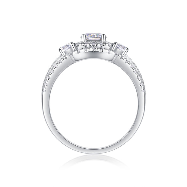 Afternoon In The Gobi - A Fashionable And Luxurious Jewelry Piece Set With Half-carat Moissan Diamond S925 Sterling Silver And Platinum-plated Diamond