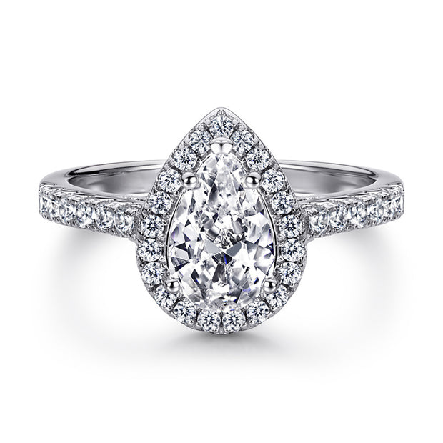 European And American Zircon Silver Ring Fashion Jewelry Women