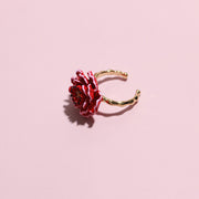 Grape Manor Peach Blossom Large Flower Enamel Glaze Flower Ring