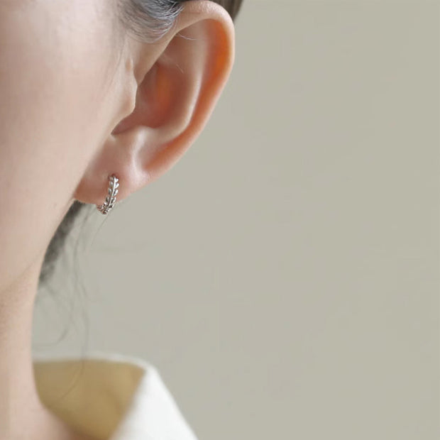 Sterling Silver Simple Fresh Olive Branch Ear Clip Women's All-match